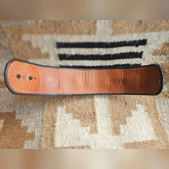 Rebecca Ray Snaffle Bit Cuff, Tan Leather, Equestrian Horse Girl Cuff Bracelet - Picture 8 of 8